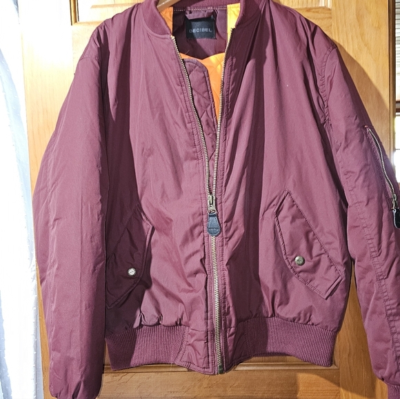 Decibel Other - Oberkill Men's Maroon Bomber Jacket